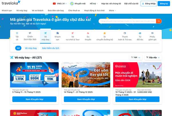 Traveloka cung cấp mã giảm giá